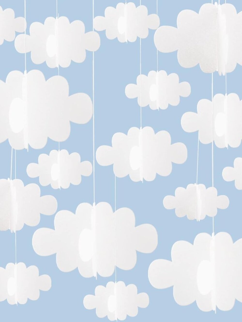 16 Pcs 3D Cloud Decorations Hanging Clouds for Ceiling Artificial Clouds Props F